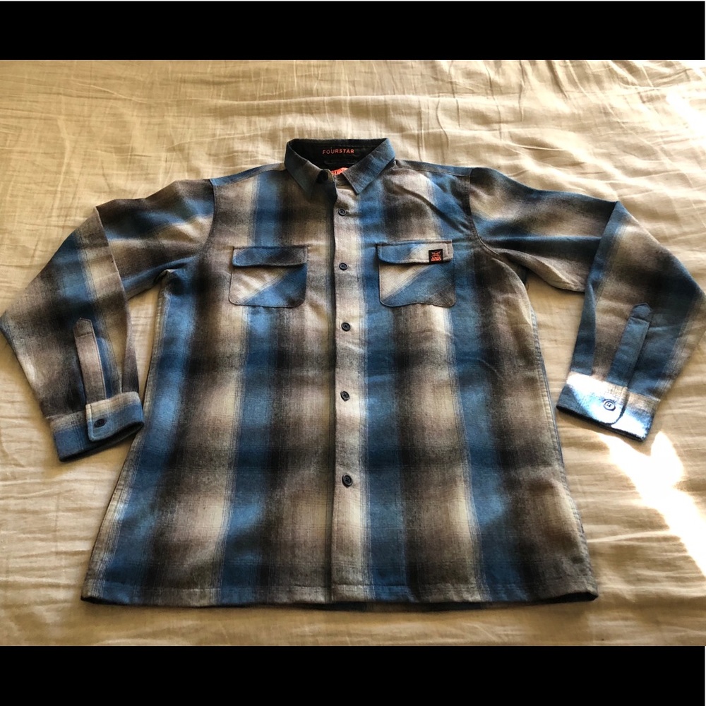 Blue/grey plaid shirt